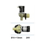Müller vienas ieejas leņķa elektromagnētiskais ūdens vārsts, 24 V DC, DN 8–13