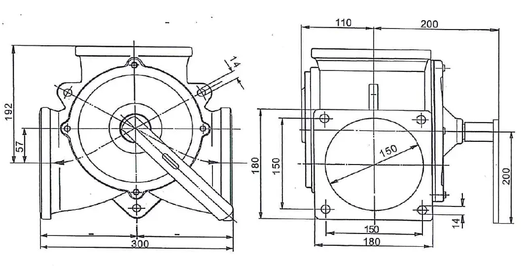 eisele 3 celu krans dn150 Trīsceļu krāns 159*DN150- Eisele - Image 1