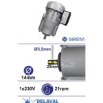 Dzesētāja reduktors Sirem R1C225H2BC 21Rpm-DL