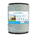 Elektriskā gana striķis polywire 3 mm, zaļi-balts – 1000 m, 0,18 Ω/m - Image 2