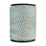 Elektriskā gana striķis polywire 3 mm, zaļi-balts – 1000 m, 0,18 Ω/m