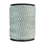 Elektriskā gana striķis polywire 3 mm, zaļi-balts – 1000 m, 0,18 Ω/m