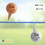 Elektriskā gana striķis polywire 3 mm, zils – 400 m, 0,17 Ω/m - Image 5