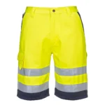 Kokvilnas šorti L043 - Hi-Vis Lightweight  Dzeltens/Tumši zils