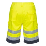 Kokvilnas šorti L043 - Hi-Vis Lightweight  Dzeltens/Tumši zils - Image 3