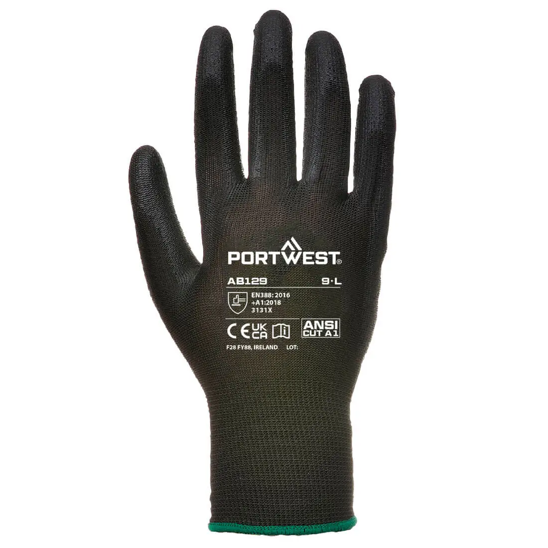 cimdi ab pul palm Cimdi AB129 - PU Palm melni - Image 1