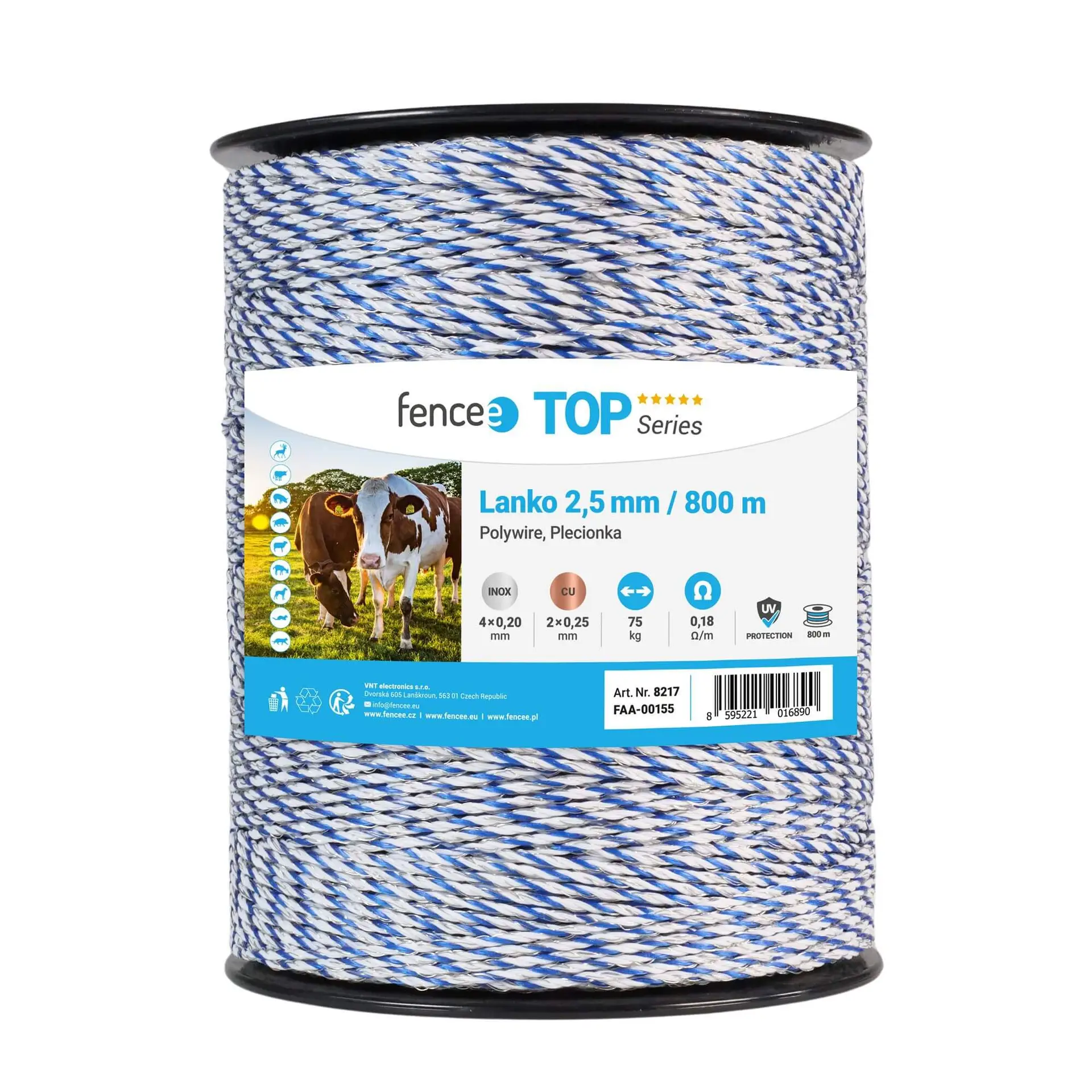 Ganību aukla (polywire) Ø 3 mm, balti-zils, 800 m. Ganību aukla (polywire) Ø 3 mm, balti-zils, 800 m. - Image 1
