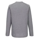 T-krekls KA370 KA3 Henley – T-krekls ar garām piedurknēm un pogājamu apkakli (Pelēks) - Image 3