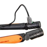 LED kakla lukturis PA73, USB uzlādējams, melns/oranžs - Image 2