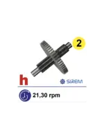 Otrās pakāpes zobrats SIREM D un H tipa reduktoriem, 52/9 zobi, 21/25/30/36 apgr./min