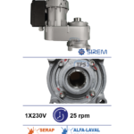 Piena dzesētāja maisītāja motoreduktors SIREM R1C245N5B, 25 apgr./min, 230 V – Alfa Laval/Prominox/Serap