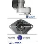 Piena dzesētāja maisītāja motoreduktors SIREM R1C245NSBR, 25 apgr./min, 230 V, M28 vārpsta – Roka