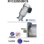 Piena dzesētāja maisītāja motoreduktors SIREM R1C225D2BCS, 230 V, 30–36 apgr./min, M14 × 40 mm, Fontsere