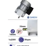 Piena dzesētāja maisītāja motoreduktors SIREM R1C225F2BC, 230 V, 30 apgr./min, M14 vārpsta, Fontsere