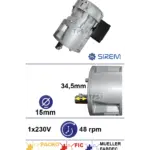 Piena dzesētāja maisītāja motoreduktors SIREM R1C225F2BC, 230 V, 48 apgr./min, Packo/FIC/Mueller/Fabdec