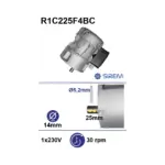 Piena dzesētāja maisītāja motoreduktors SIREM R1C225F4BC, 230 V, 30 apgr./min, Ø5,2 mm tapas urbums, Packo