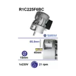 Piena dzesētāja maisītāja motoreduktors SIREM R1C225F6BC, 230 V, 21 apgr./min, Alfa Laval/Prominox