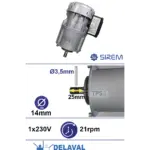 SIREM R1C225H2BC piena dzesētāja maisītāja reduktors, 230 V, 21 rpm – DeLaval
