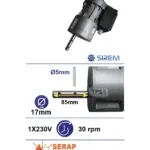 Piena dzesētāja maisītāja motoreduktors SIREM R1C245M6B, 30 apgr./min, 230 V – SERAP