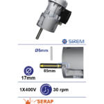 Piena dzesētāja maisītāja motoreduktors SIREM R245M6B, 30 apgr./min, 400 V – SERAP