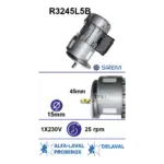 Piena dzesētāja maisītāja motoreduktors SIREM R3245L5B, 25 apgr./min, 3×400 V – Alfa Laval, Prominox, DeLaval