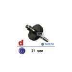 Izejas zobrats ar M14 izejas asi SIREM M tipa reduktoriem, Etscheid, 21 apgr./min