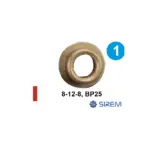 Pirmās pakāpes zobrata bronzas bukse SIREM N tipa reduktoriem, 8 × 12 × 8 mm, BP25