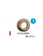 Pirmās pakāpes zobrata bronzas bukse SIREM N tipa reduktoriem, 8 × 12 × 8 mm, BP25