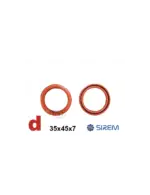 Sarkanā ass blīvmanšete 35 × 45 × 7 mm SIREM reduktoru Packo atlokam