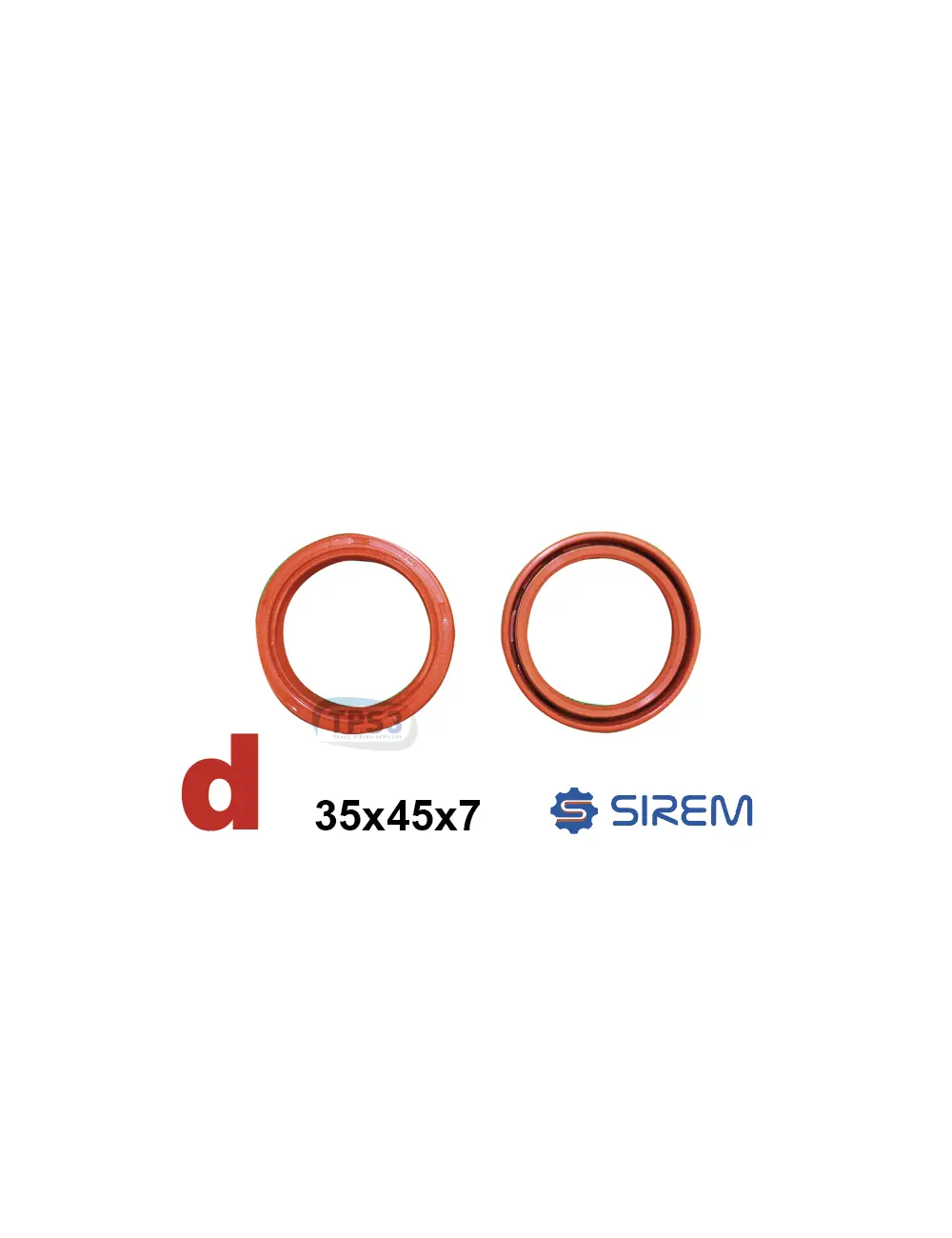 Sarkanā ass blīvmanšete 35 × 45 × 7 mm SIREM reduktoru Packo atlokam Sarkanā ass blīvmanšete 35 × 45 × 7 mm SIREM reduktoru Packo atlokam - Image 1