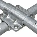 Rievota šķērsskava MASSIV ar četrām skrūvēm, 2″ × 1½″, Ø60×Ø48 mm