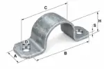 Tilta kronšteins caurulei, 1½″, Ø48 mm - Image 2
